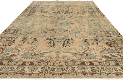 5 x 10 - Tan Vintage Persian Hamadan Rug - 60954