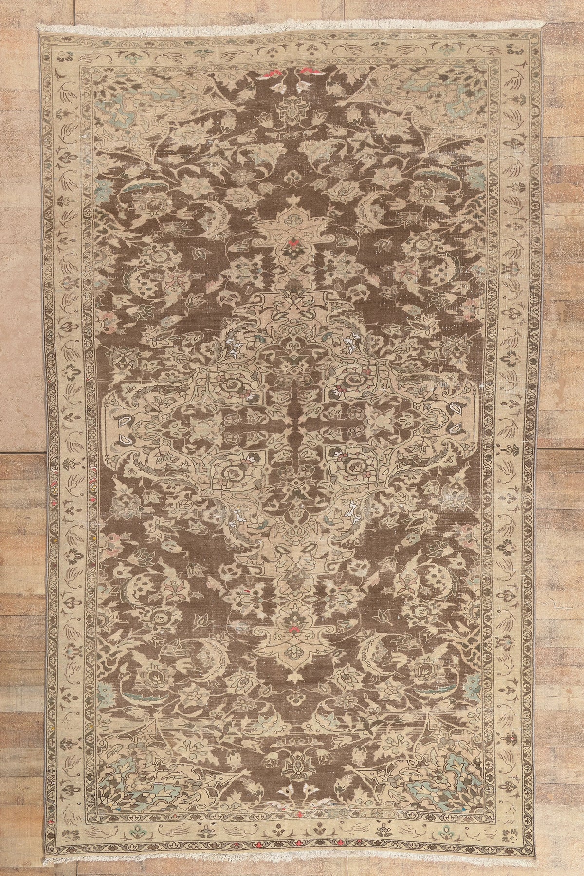 7 x 12 - Brown Antique Persian Feridan Rug - 60961