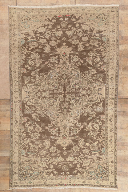 7 x 12 - Brown Antique Persian Feridan Rug - 60961