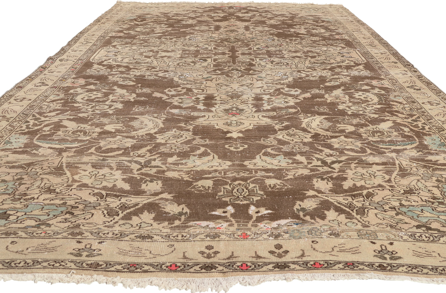 7 x 12 - Brown Antique Persian Feridan Rug - 60961