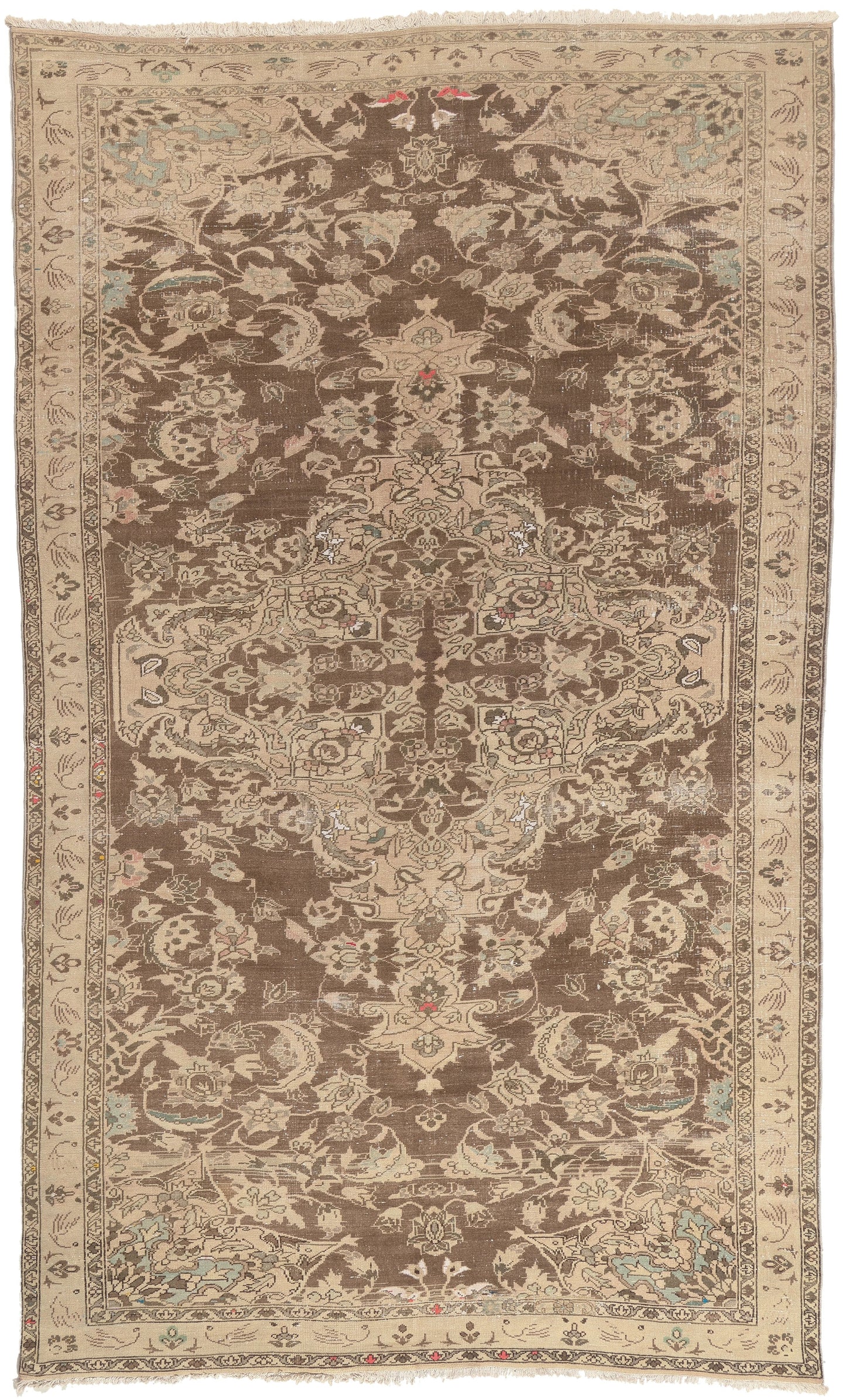 7 x 12 - Brown Antique Persian Feridan Rug - 60961