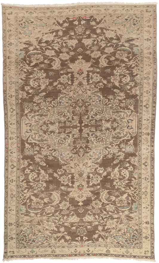 7 x 12 - Brown Antique Persian Feridan Rug - 60961