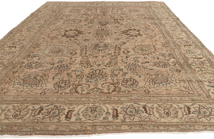 6 x 9 - Brown Vintage Persian Tabriz Rug - 60969