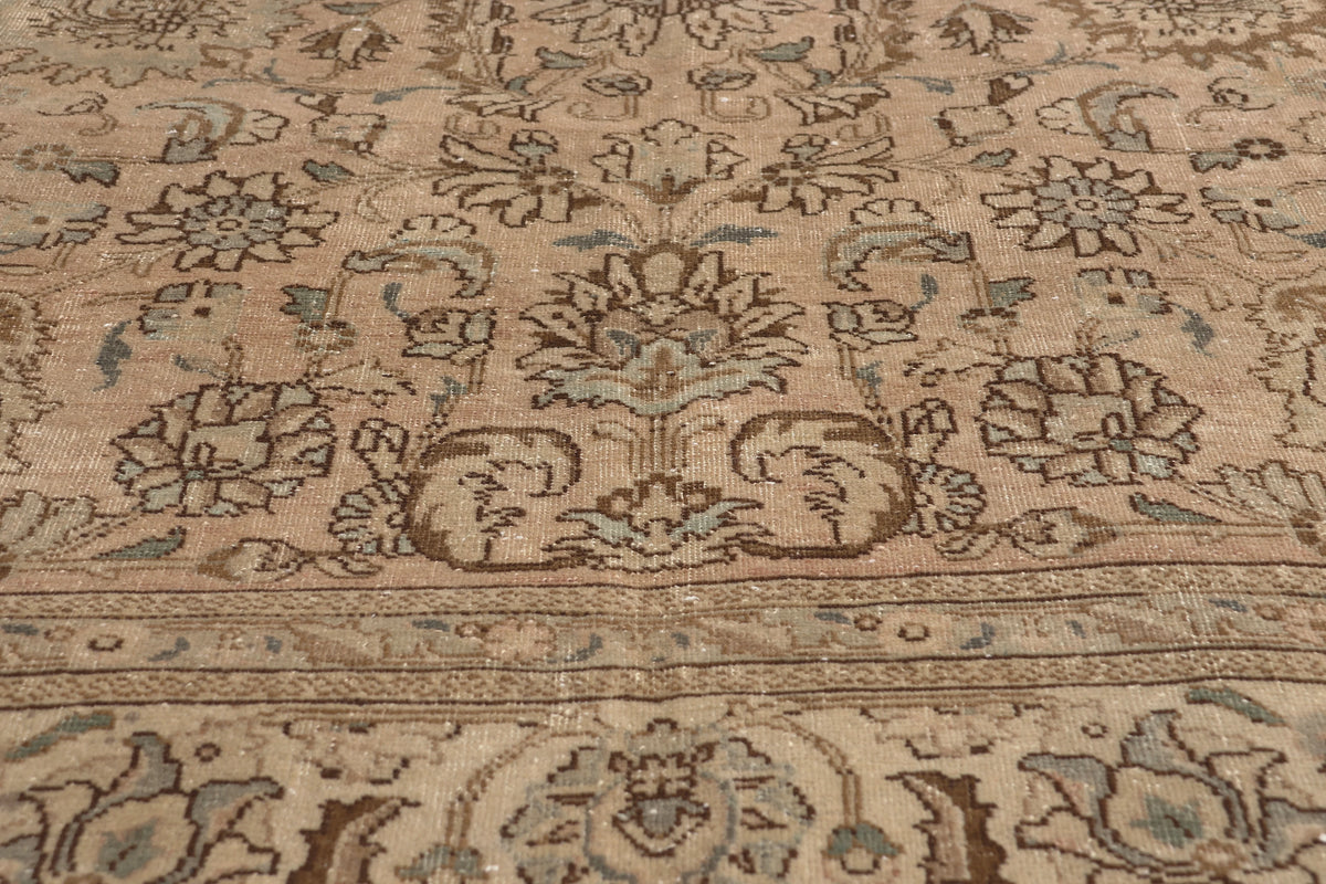 6 x 9 - Brown Vintage Persian Tabriz Rug - 60969