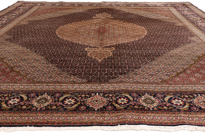 10 x 13 - Navy Blue Vintage Persian Tabriz Rug - 61005