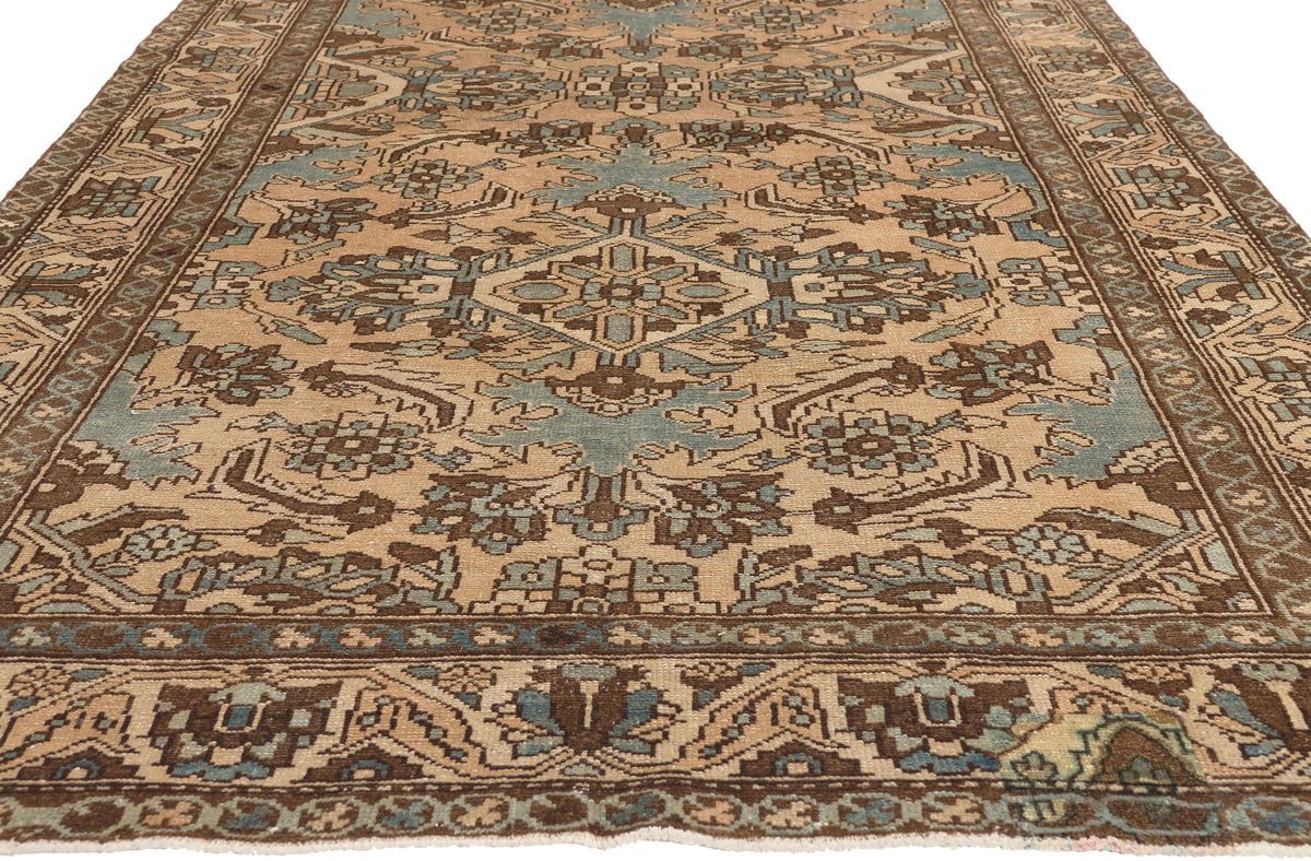 5 x 10 - Tan Vintage Persian Bakhtiari Rug - 61029