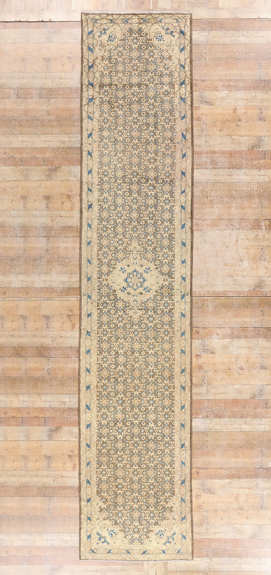 3 x 16 Brown Vintage Persian Hamadan Rug 61392