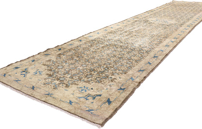 3 x 16 Brown Vintage Persian Hamadan Rug 61392