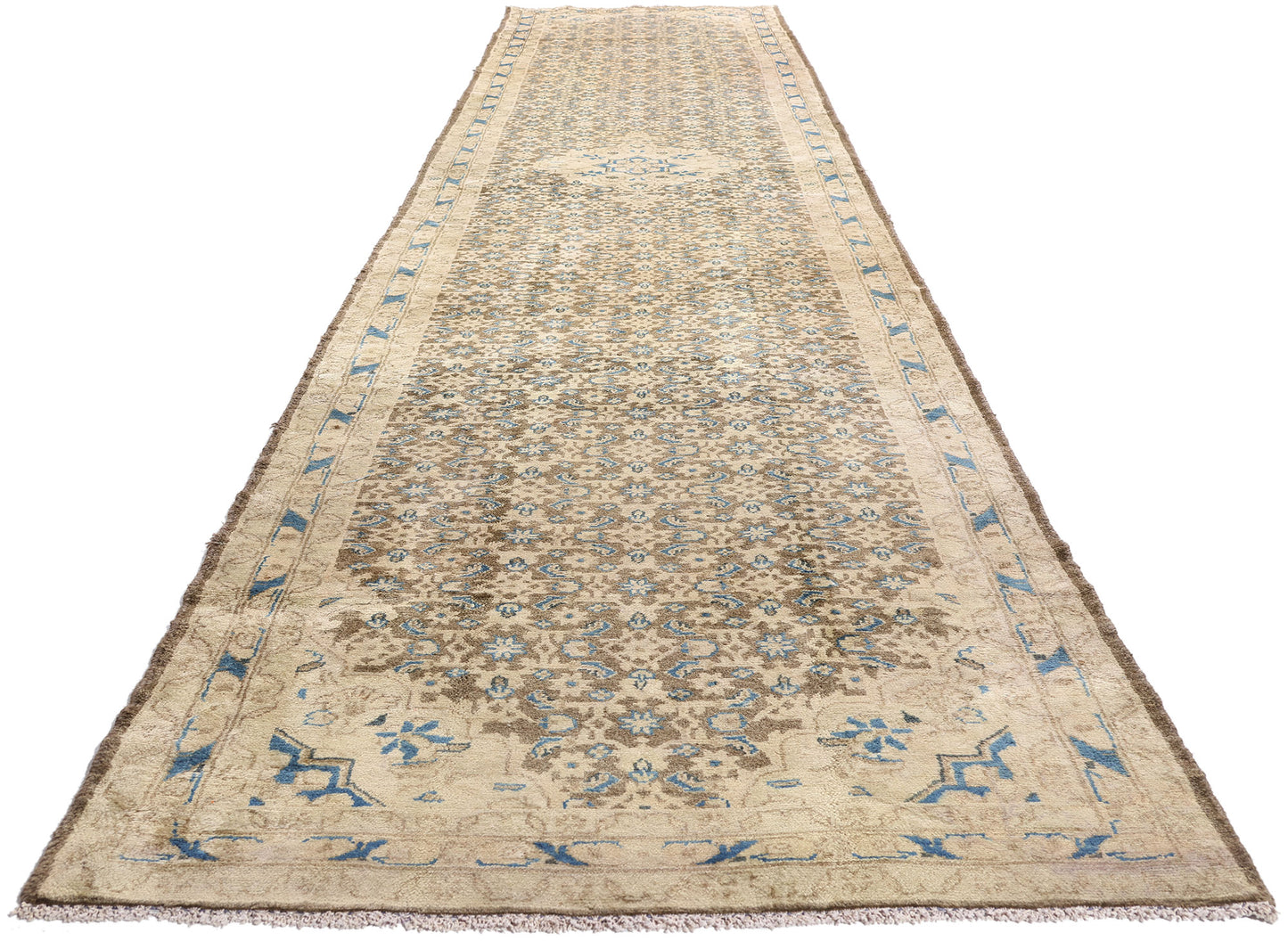 3 x 16 Brown Vintage Persian Hamadan Rug 61392