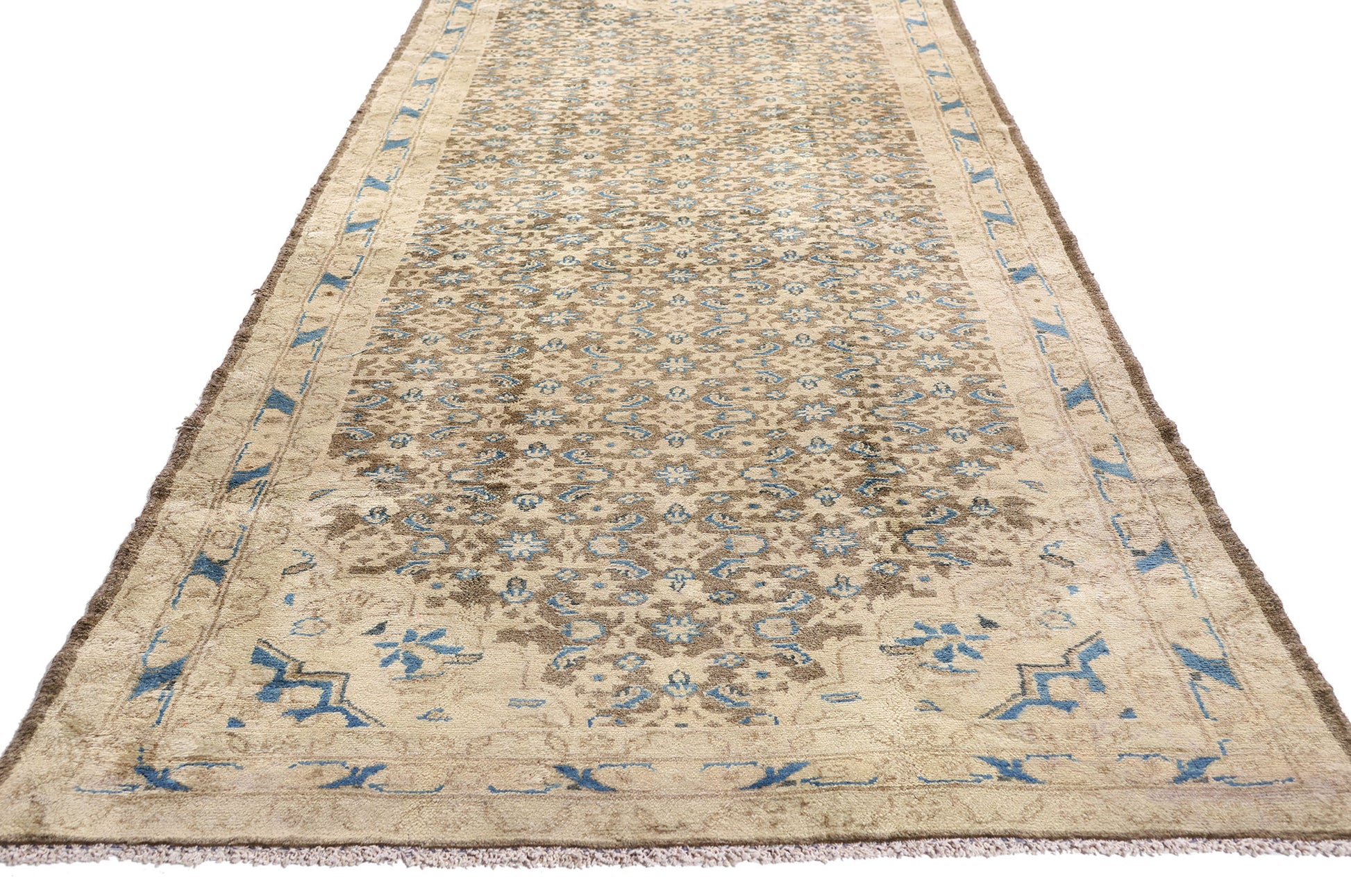 3 x 16 Brown Vintage Persian Hamadan Rug 61392