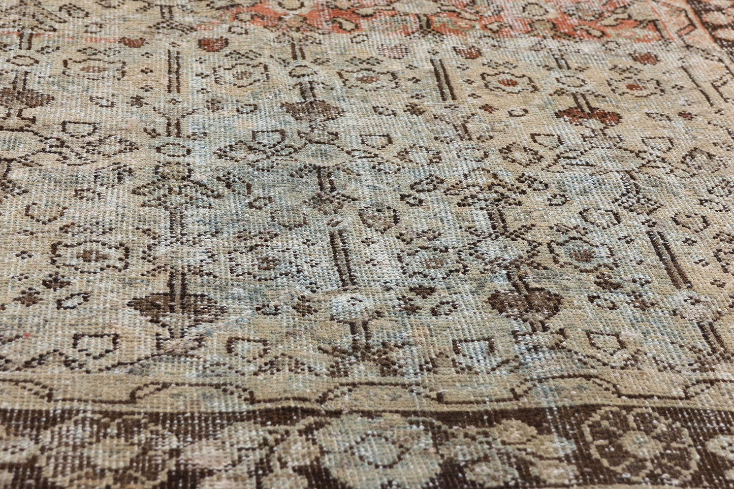 4 x 7 Beige Vintage Persian Mahal Rug 61393
