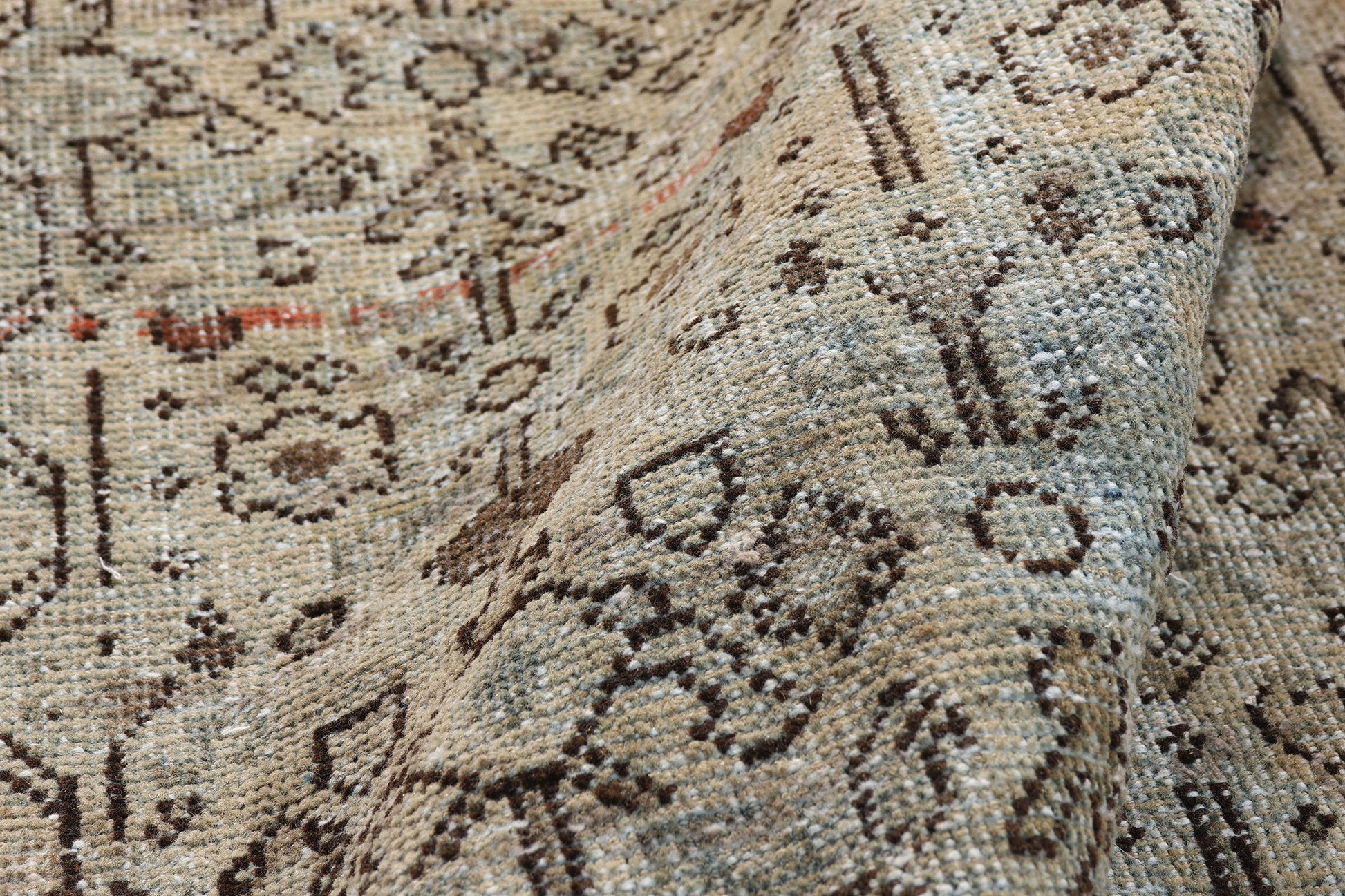 4 x 7 Beige Vintage Persian Mahal Rug 61393