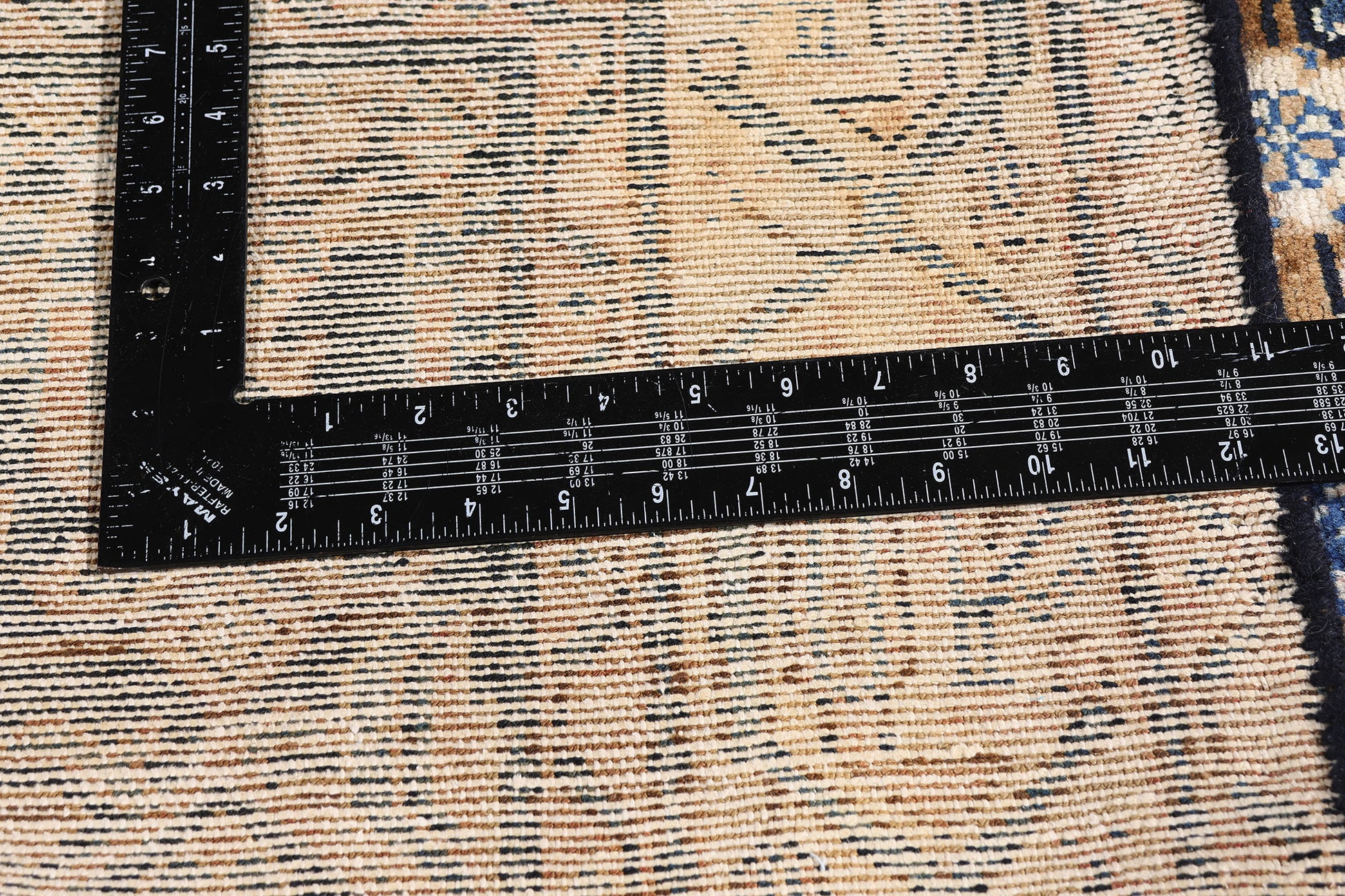 4 x 9 Navy Blue Vintage Persian Mahal Rug 61394