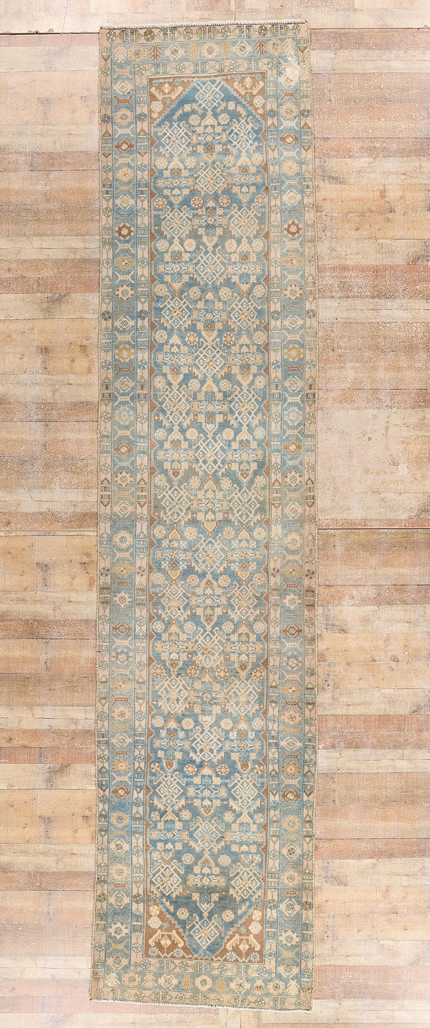 3 x 16 Blue Vintage Persian Hamadan Rug 61395