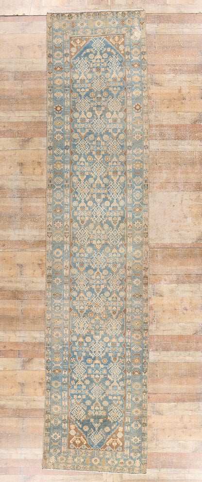 3 x 16 Blue Vintage Persian Hamadan Rug 61395