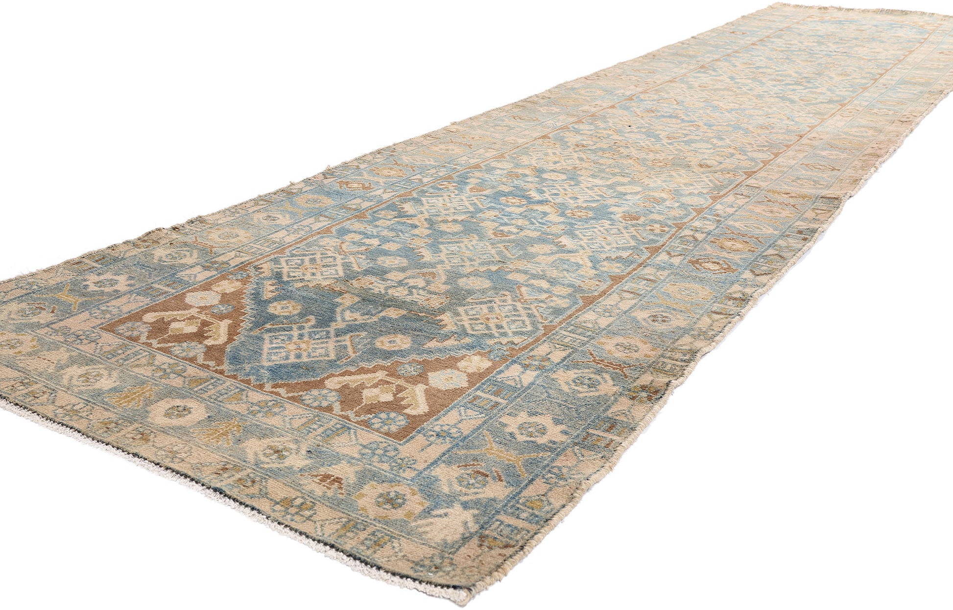 3 x 16 Blue Vintage Persian Hamadan Rug 61395