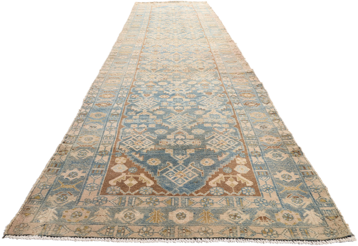 3 x 16 Blue Vintage Persian Hamadan Rug 61395