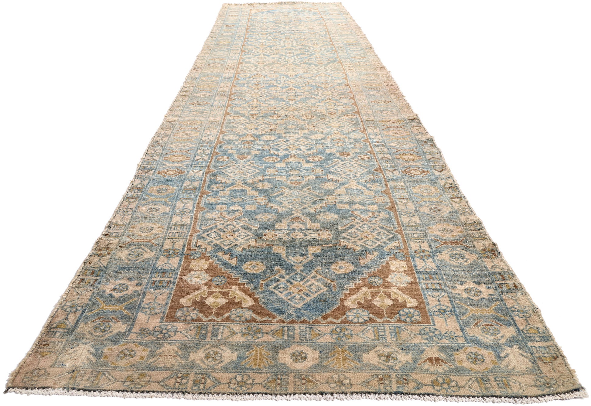 3 x 16 Blue Vintage Persian Hamadan Rug 61395