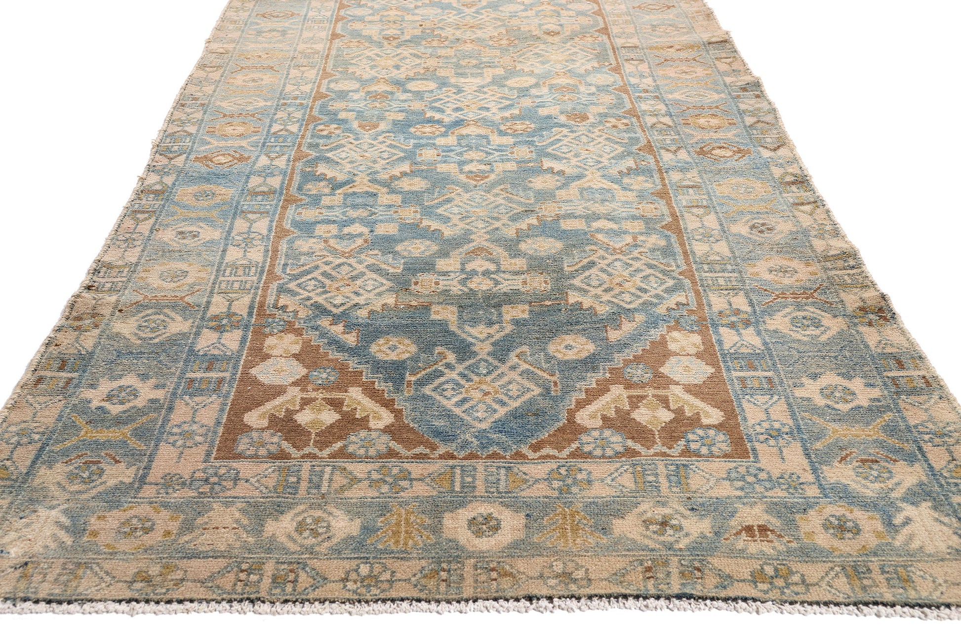 3 x 16 Blue Vintage Persian Hamadan Rug 61395