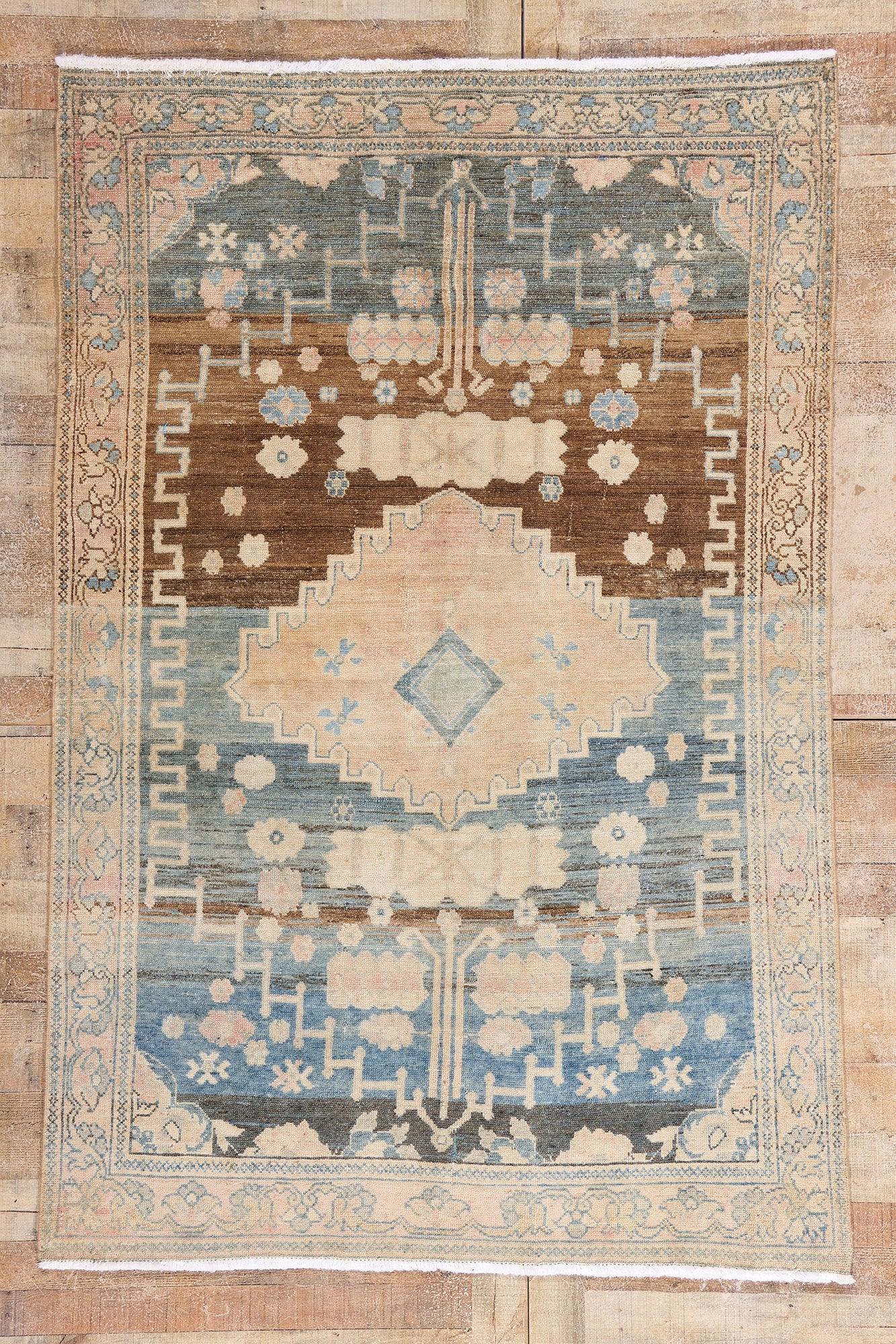 5 x 7 Blue Vintage Persian Malayer Rug 61398
