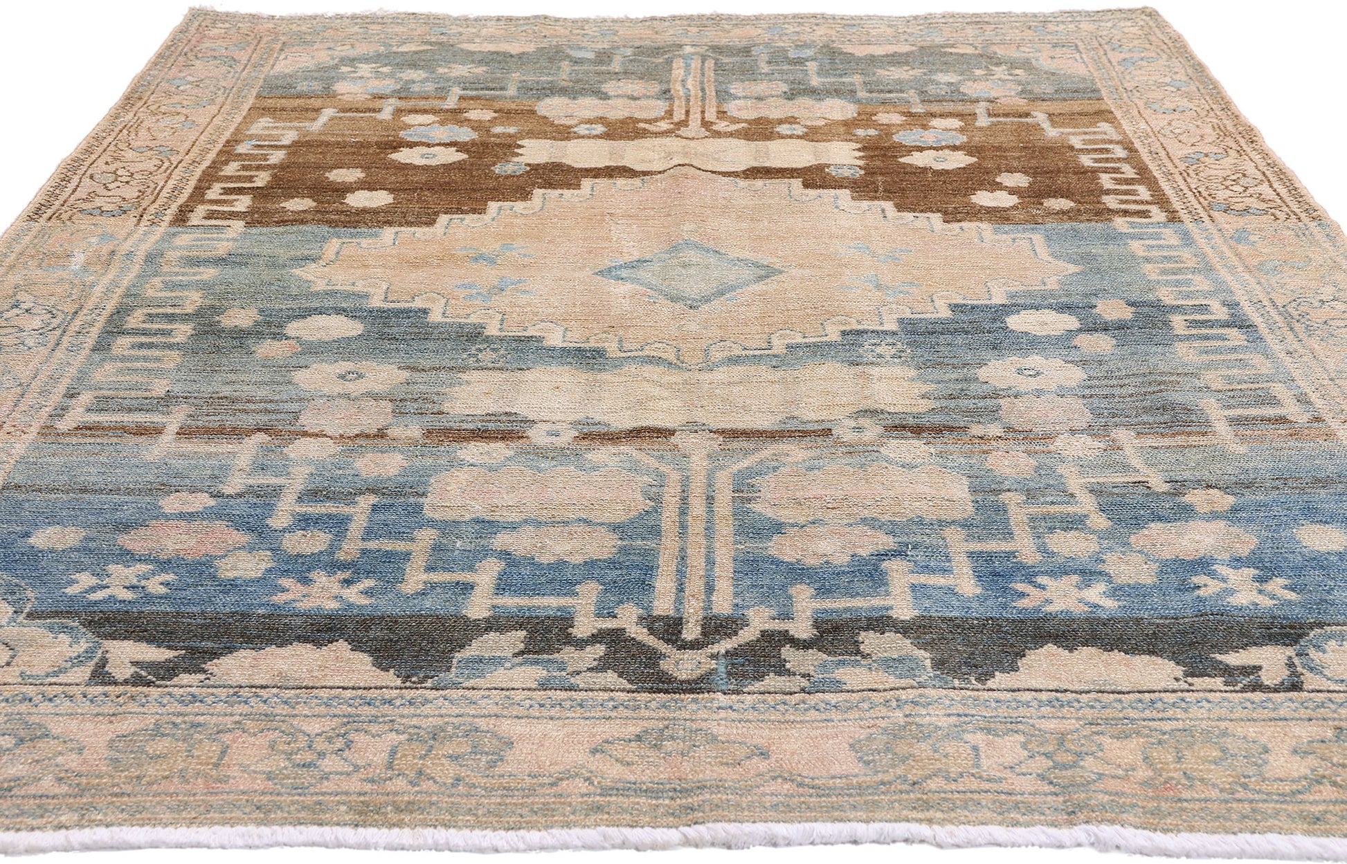 5 x 7 Blue Vintage Persian Malayer Rug 61398