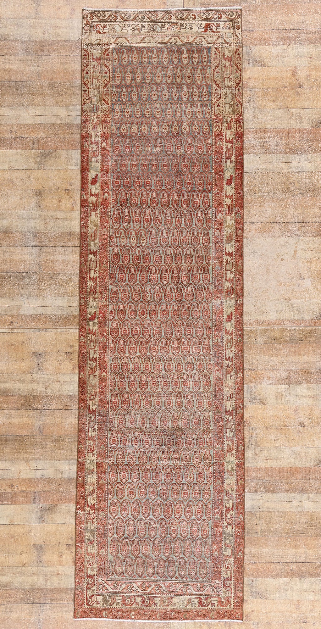 3 x 13 Blue Vintage Persian Malayer Rug 61403