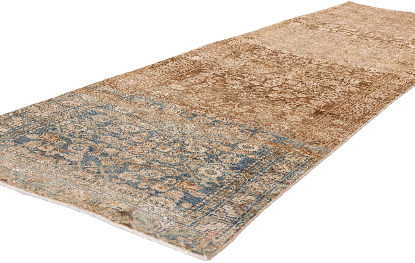 3 x 10 Brown Vintage Persian Hamadan Rug 61406