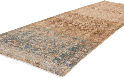 3 x 10 Brown Vintage Persian Hamadan Rug 61406