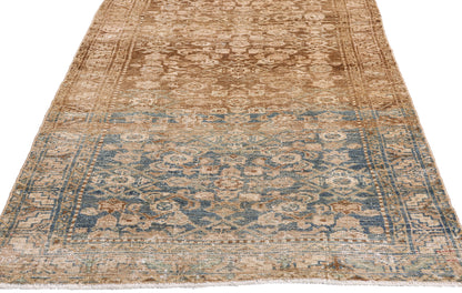 3 x 10 Brown Vintage Persian Hamadan Rug 61406