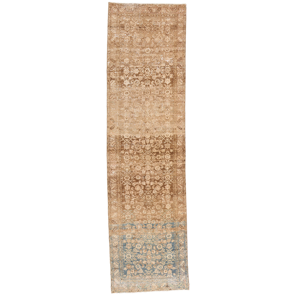 3 x 10 Brown Vintage Persian Hamadan Rug 61406