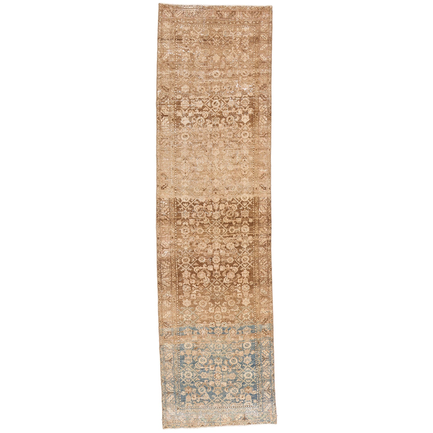 3 x 10 Brown Vintage Persian Hamadan Rug 61406