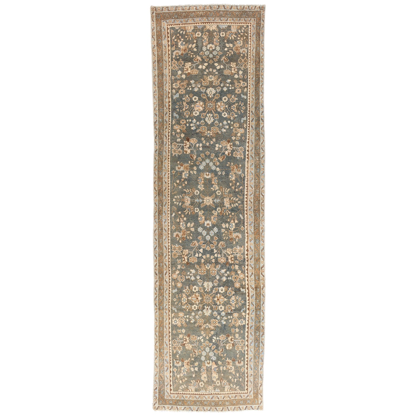 4 x 13 Blue Vintage Persian Hamadan Rug 61407