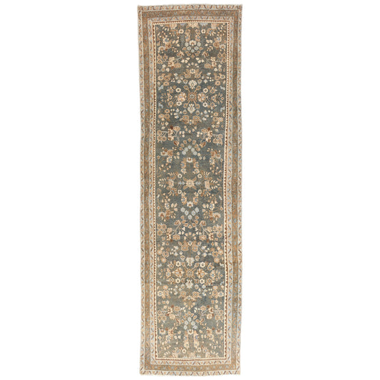 4 x 13 Blue Vintage Persian Hamadan Rug 61407