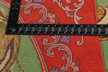 4 x 5 Green Vintage Persian Pictorial Kashan Rug 61410