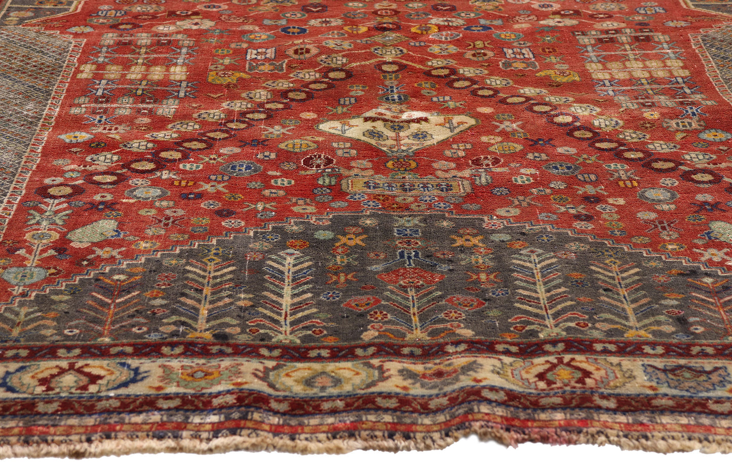 5 x 8 Red Vintage Persian Qashqai Rug 61414