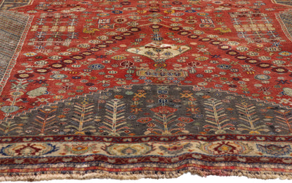 5 x 8 Red Vintage Persian Qashqai Rug 61414