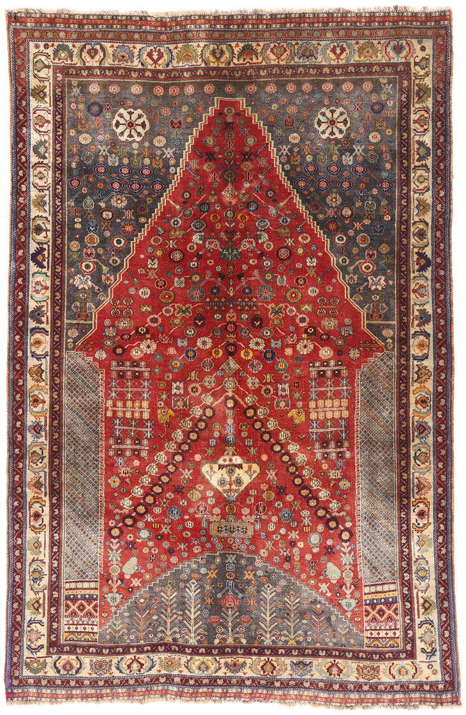 5 x 8 Red Vintage Persian Qashqai Rug 61414