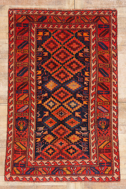 4 x 7 - Navy Blue Antique Shiraz Rug - 61420