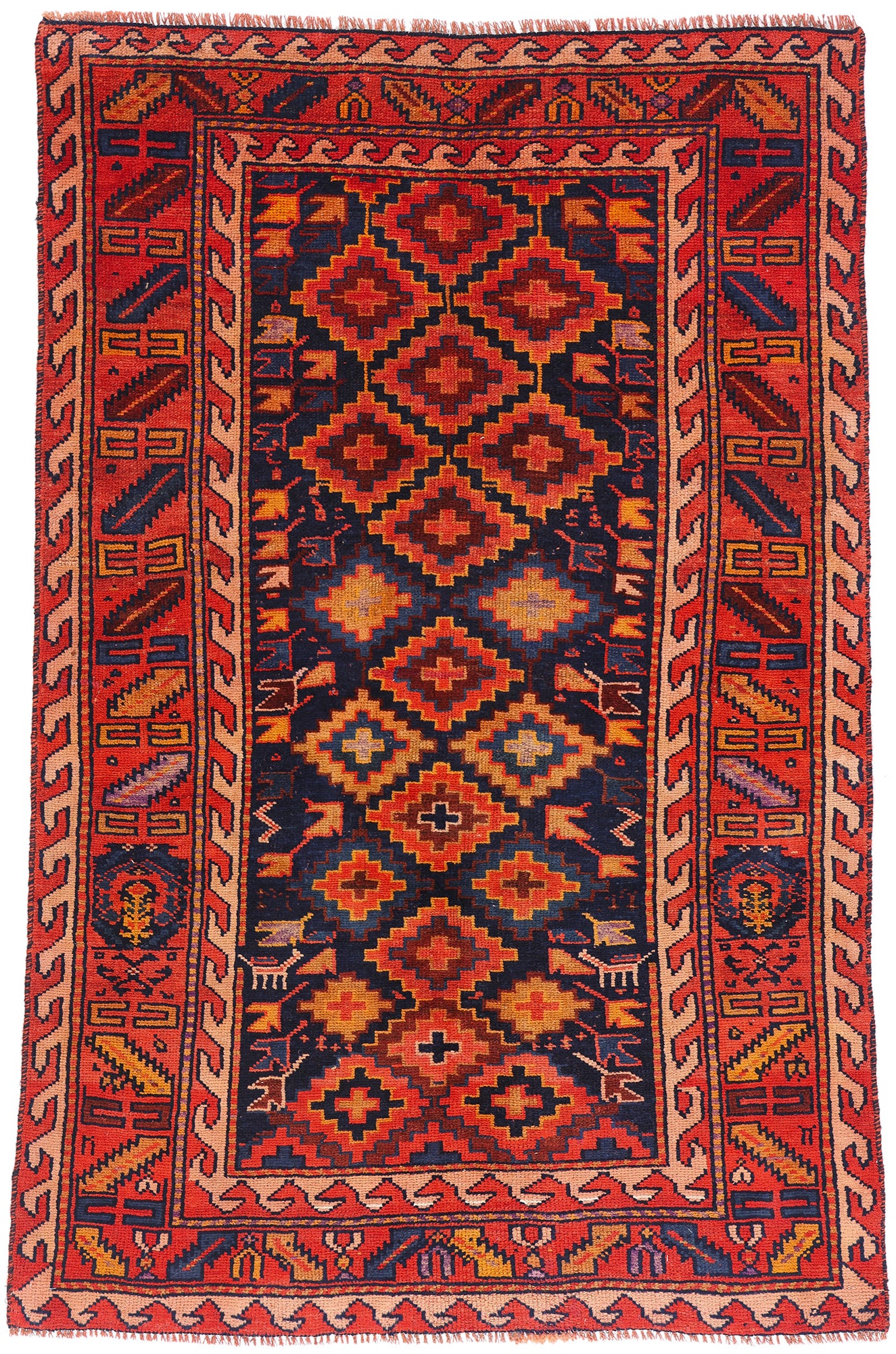 4 x 7 - Navy Blue Antique Shiraz Rug - 61420