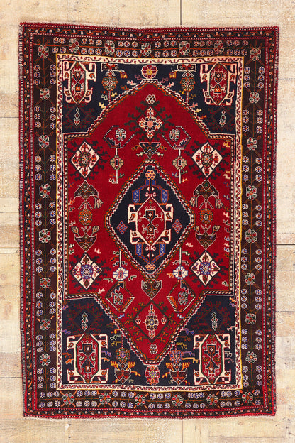 3 x 5 - Red Vintage Qashqai Rug - 61422