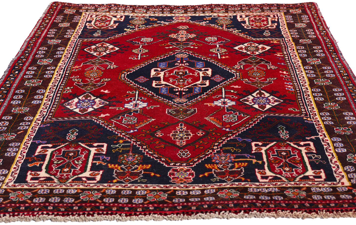 3 x 5 - Red Vintage Qashqai Rug - 61422