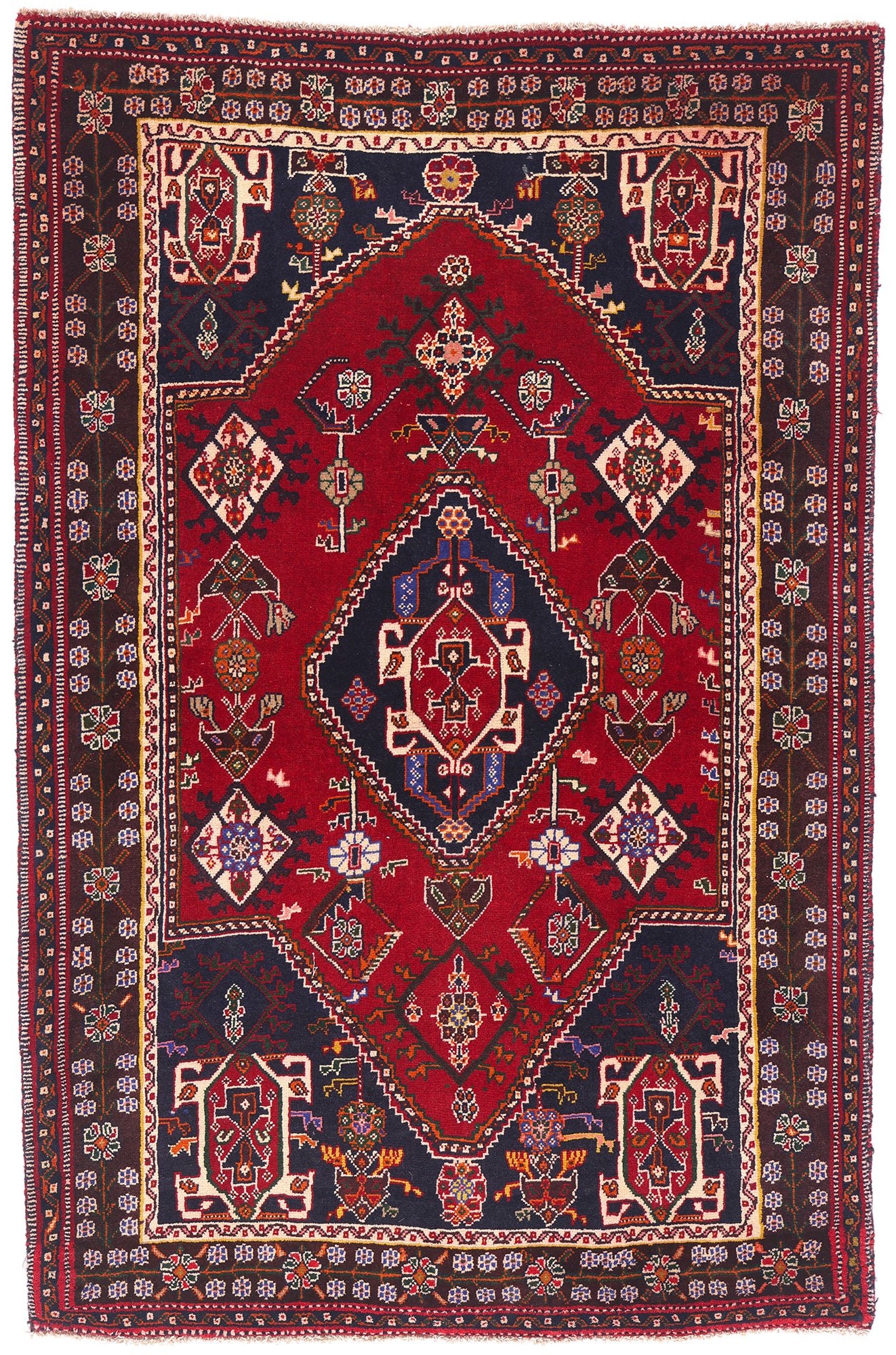 3 x 5 - Red Vintage Qashqai Rug - 61422