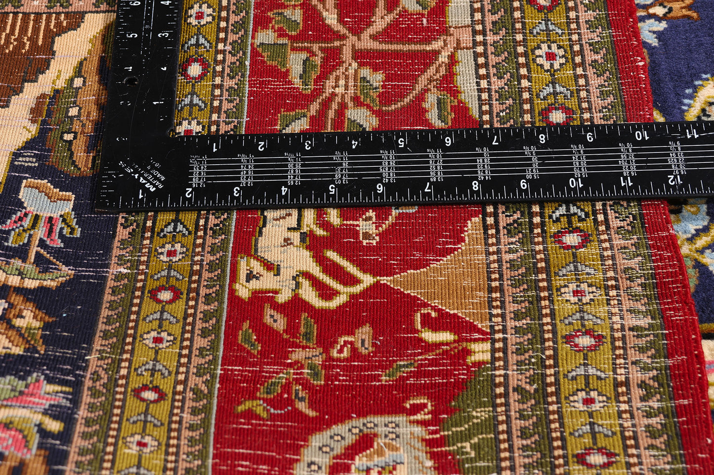 5 x 6 - Navy Blue Vintage Persian Qum Rug - 61424