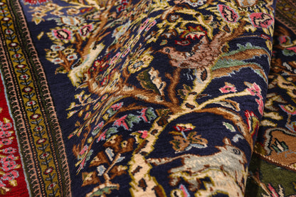 5 x 6 - Navy Blue Vintage Persian Qum Rug - 61424