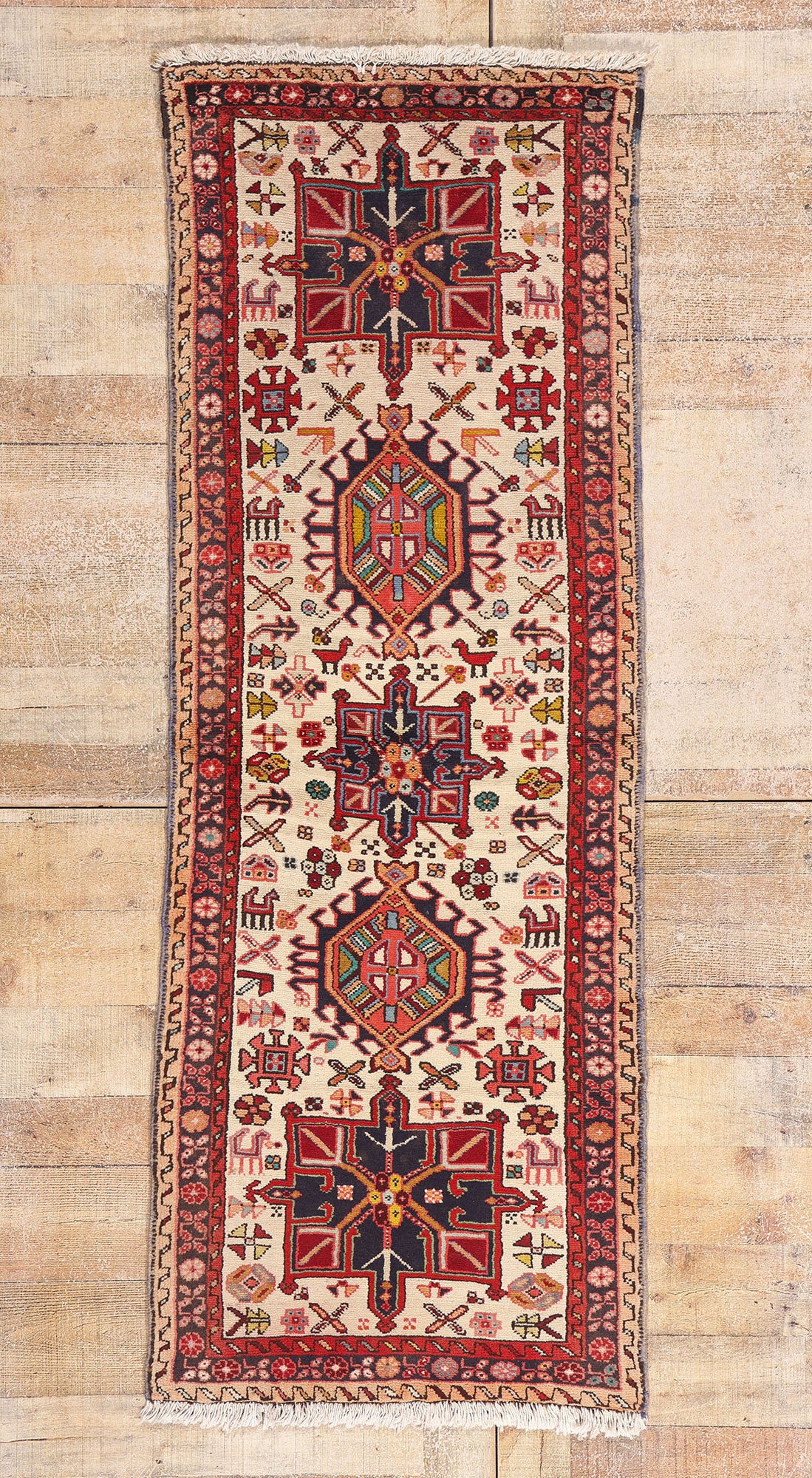 2 x 6 - Ivory Vintage Heriz Rug - 61438