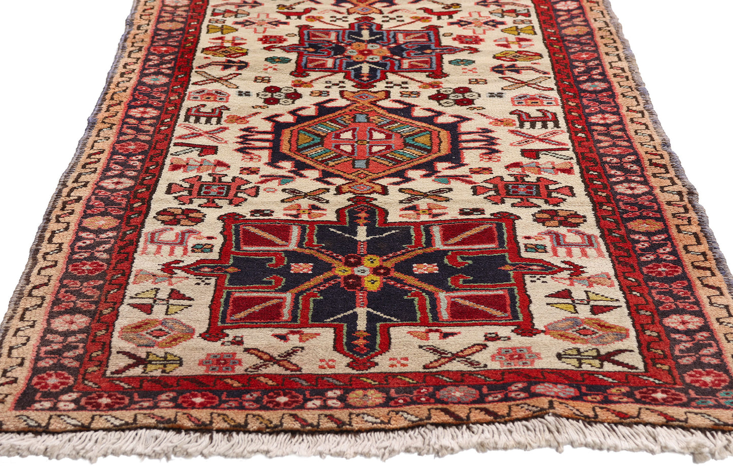 2 x 6 - Ivory Vintage Heriz Rug - 61438