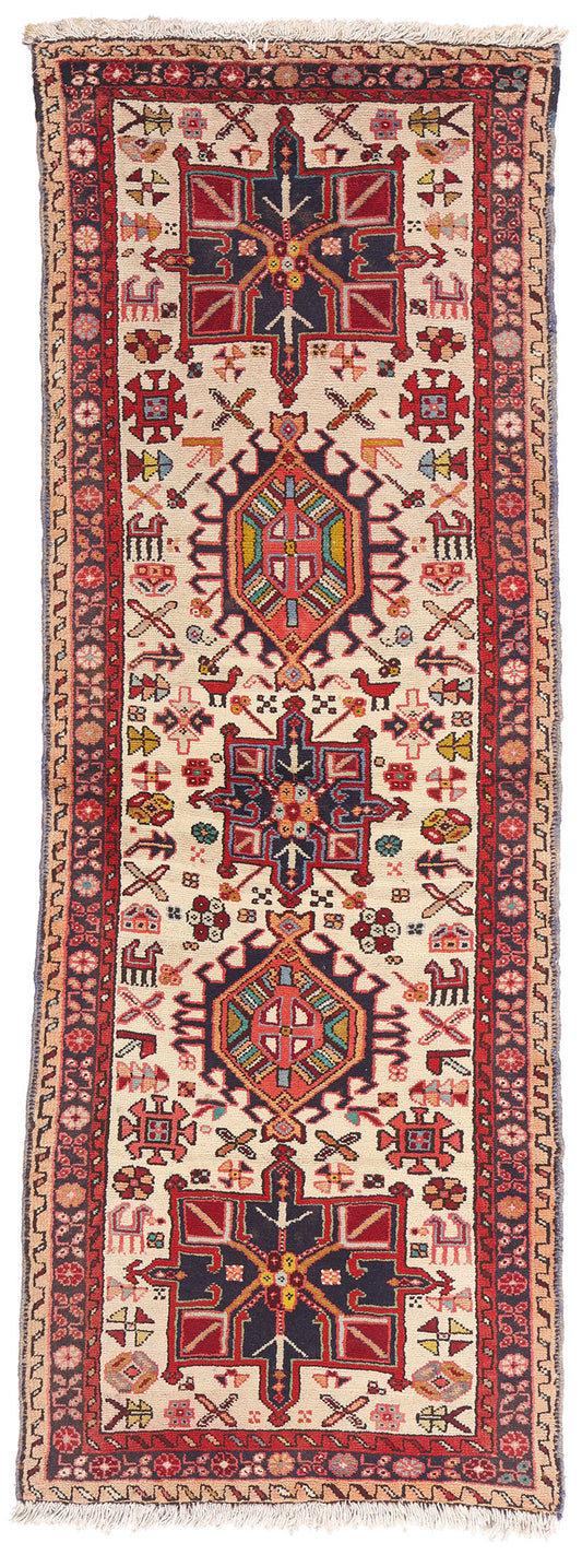 2 x 6 - Ivory Vintage Heriz Rug - 61438
