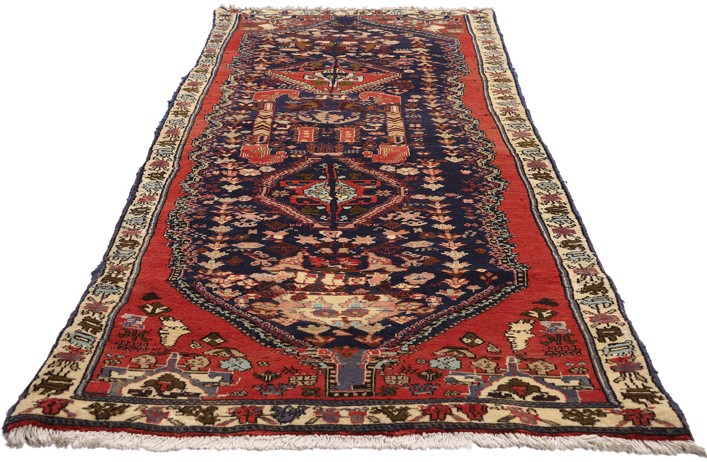 3 x 8 - Navy Blue Vintage  Rug - 61439