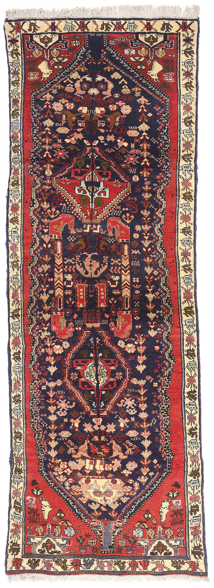 3 x 8 - Navy Blue Vintage  Rug - 61439