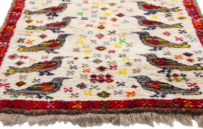 3 x 4 - Ivory Vintage Gabbeh Rug - 61440